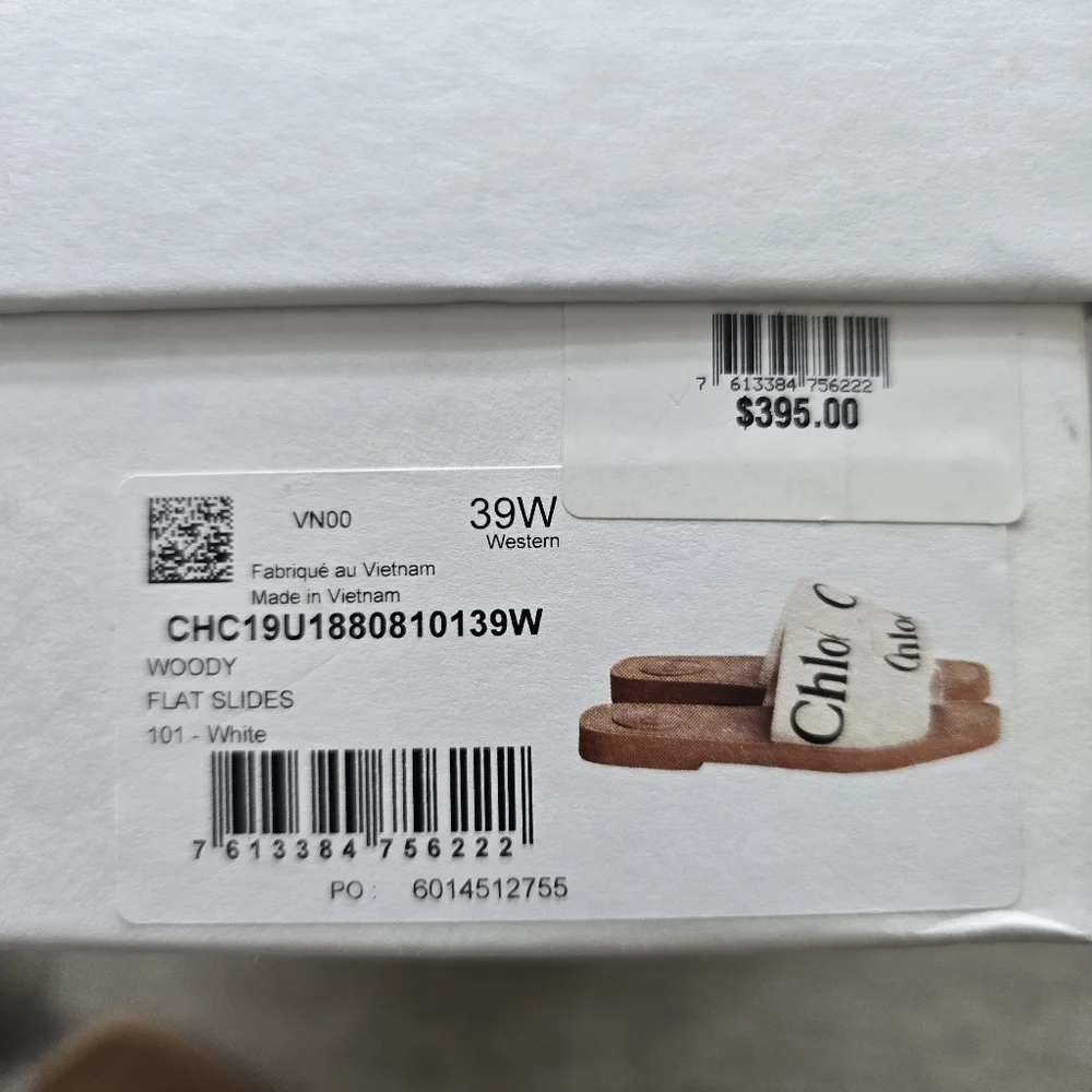 Chloe Woody Logo Slide Sandals Auth W/ Box & Dust Bags Sz 39 - Picture 11 of 12